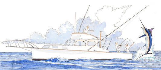 "Boat & Blue Tall Jump" Original