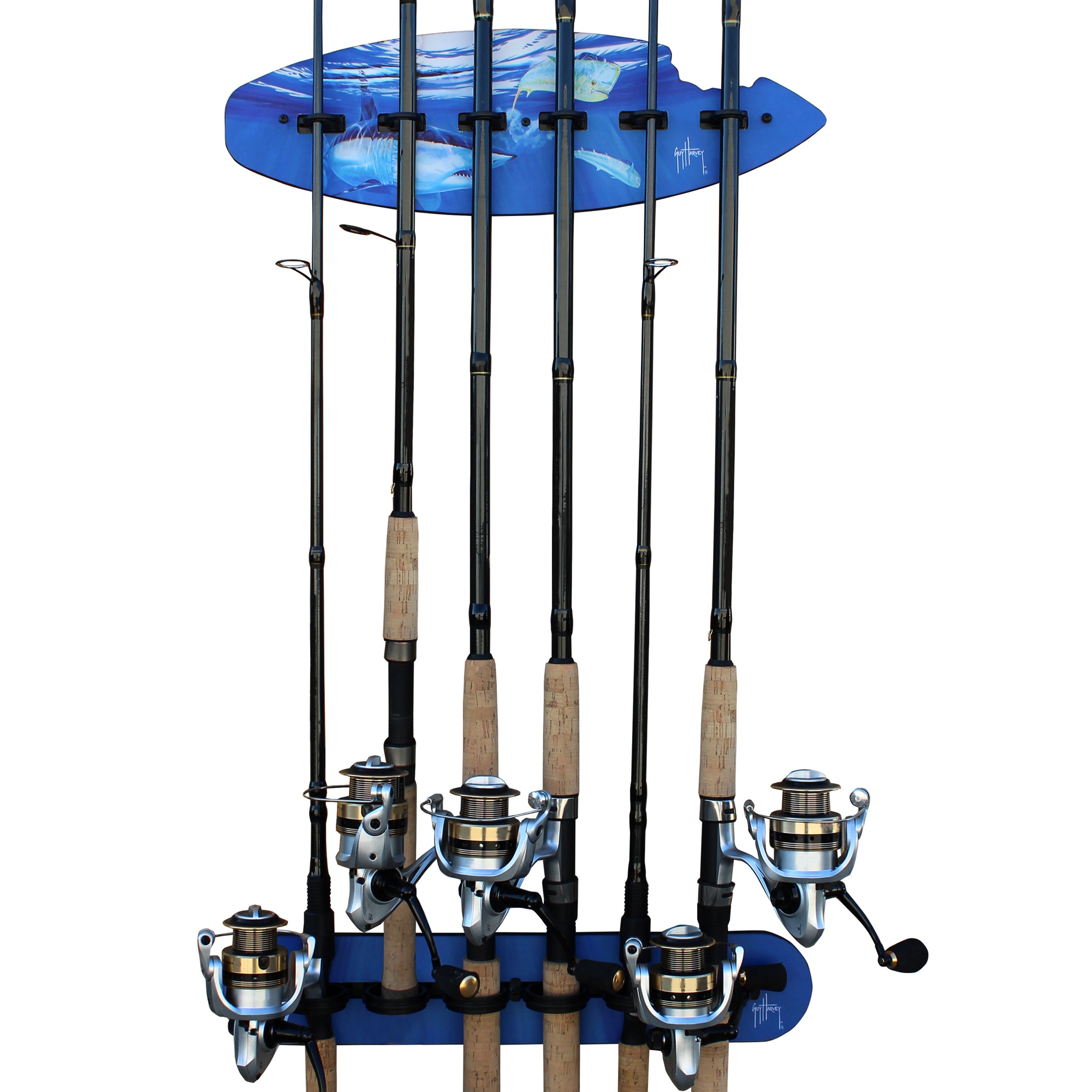 Guy Harvey Shark Bite 6 Rod Wall Rack Guy Harvey Shark Bite 6 Rod Wall Rack