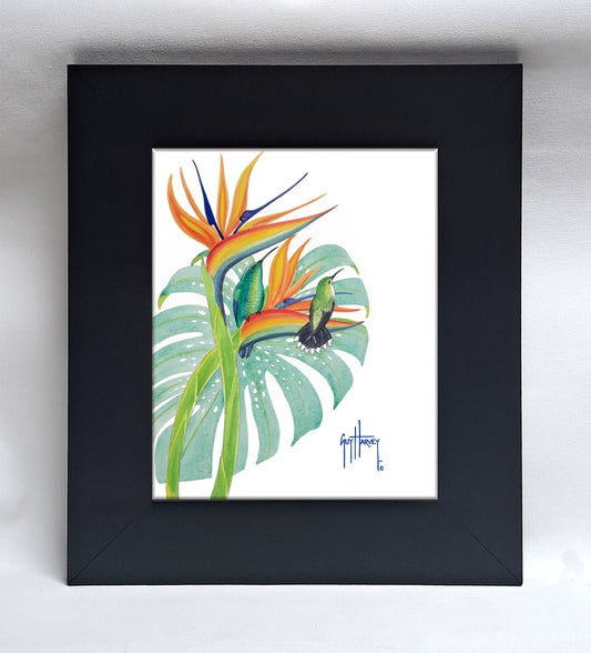 "Green Mango Hummingbird" Tile Art