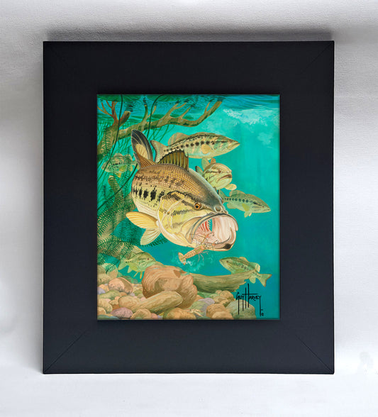 "Largemouth Bass with Crayfish" Tile Art