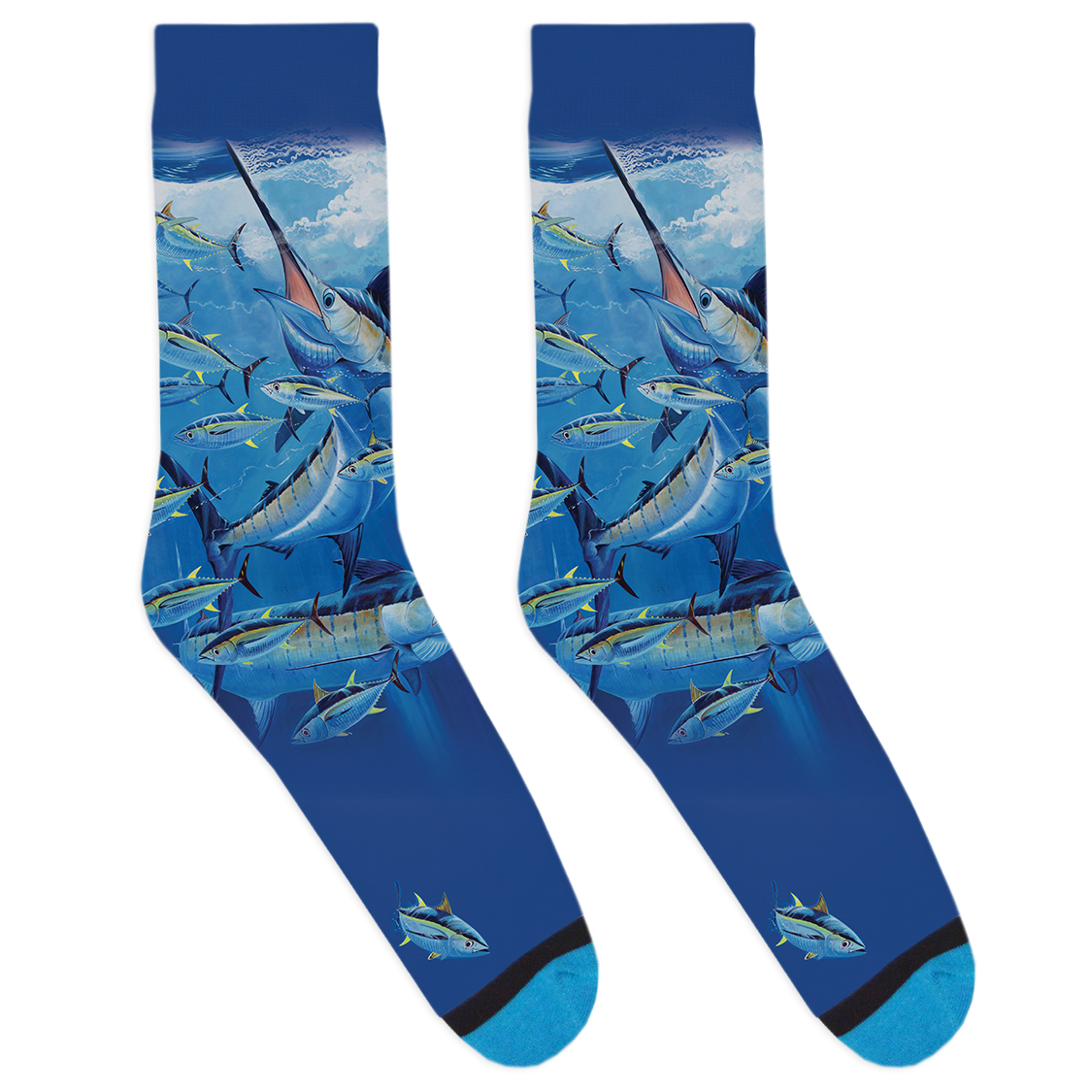 Guy Harvey Blue and Yellow Socks View 1