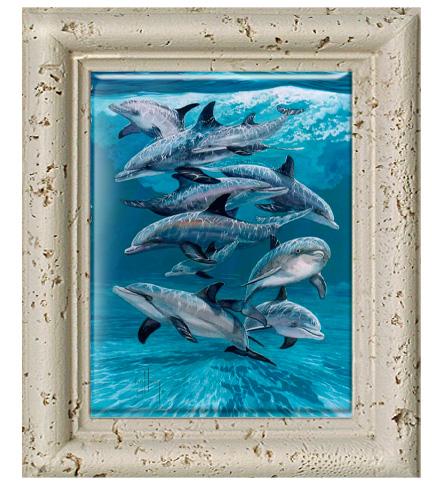 "Bottlenose Dolphins" Tile Art
