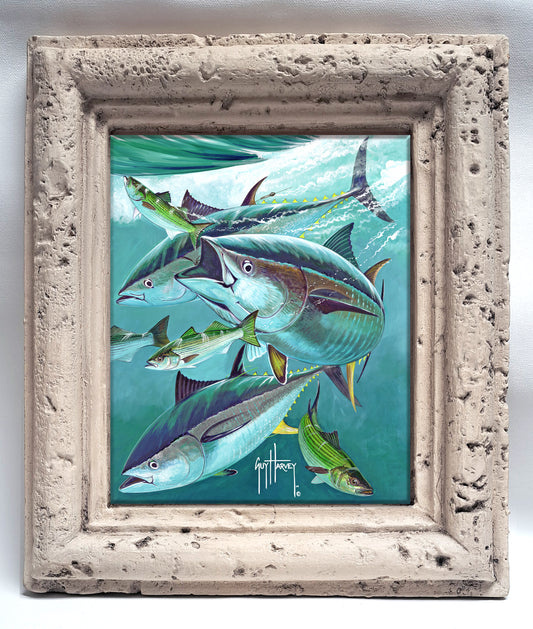 "Bluefin Tuna on Striped Bass" Tile Art