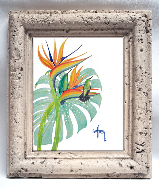 "Green Mango Hummingbird" Tile Art