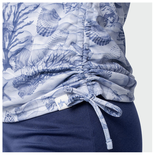 Eco Cast Sun Protection Ruched Top -Shell Wave