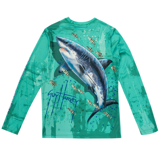 Kids Green In the Water Performance Sun Protection Shirt UPF 30