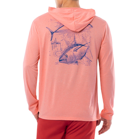 Men's Nautical Tuna Long Sleeve Performance Hoodie