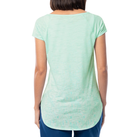 Women's Marble Turtles Short Sleeve Poly/Rayon Slub Top