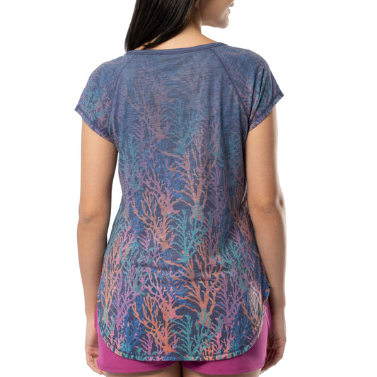 Women's Seashell Toille Short Sleeve Poly/Rayon Slub Top