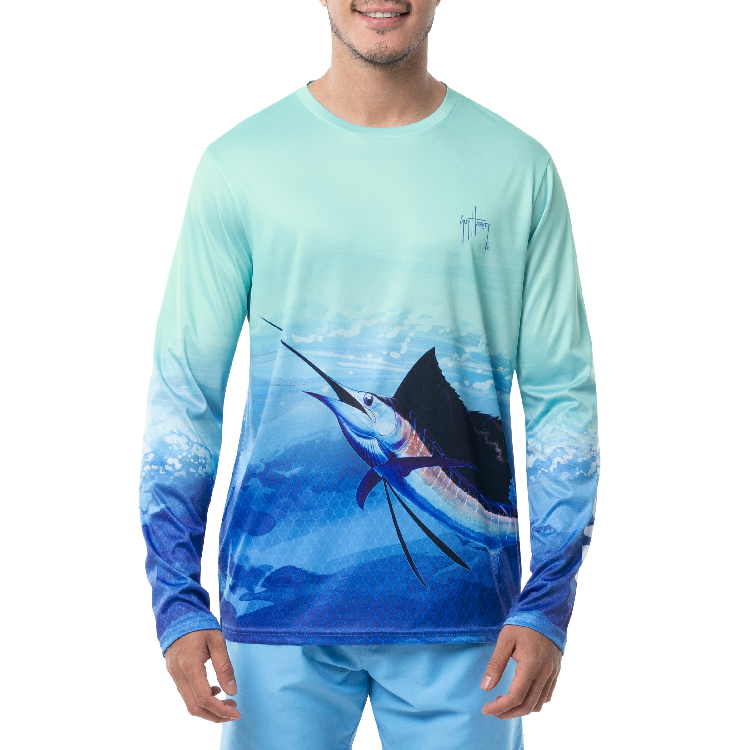 Men's Camo Sail Long Sleeve Performance Shirt â Guy Harvey