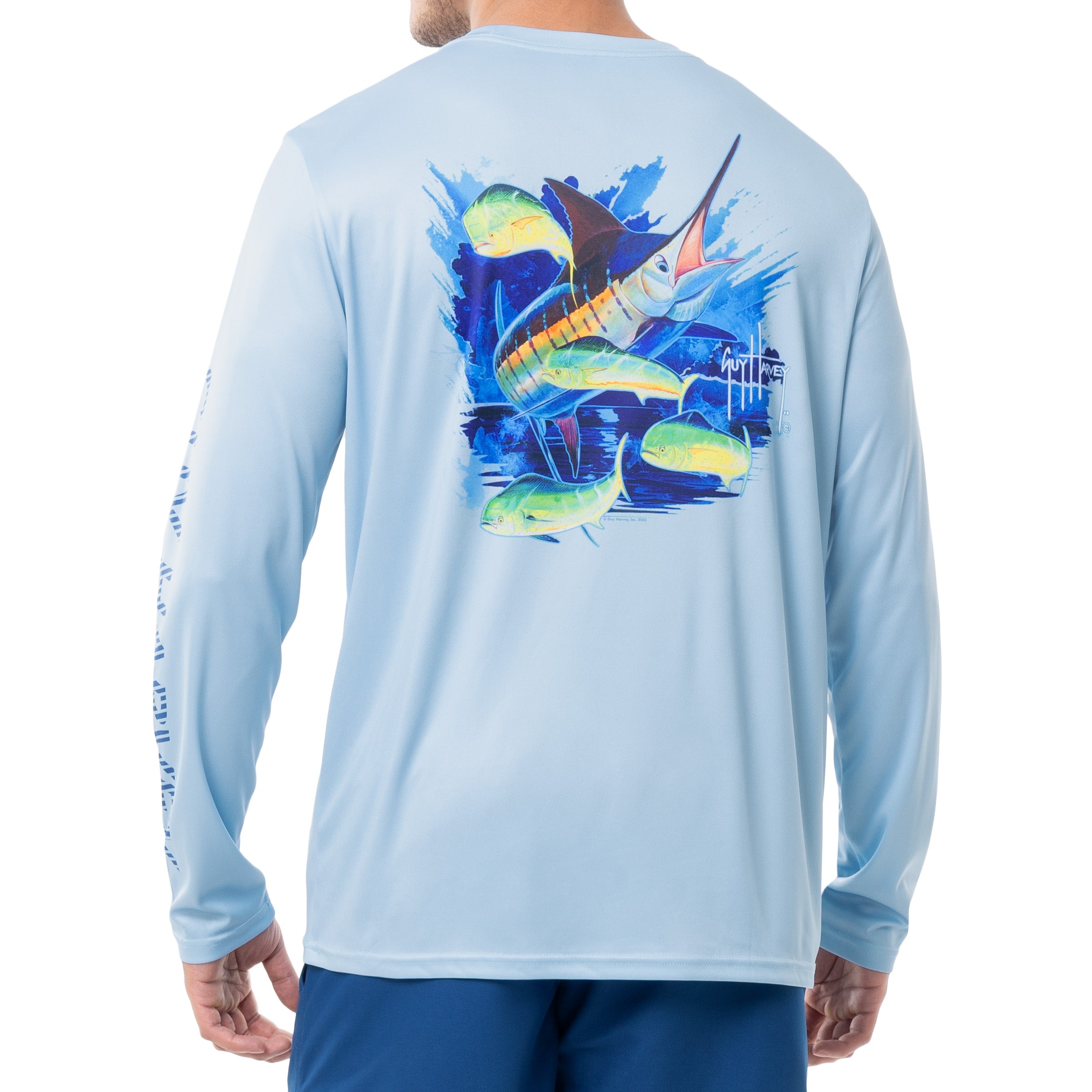 Coastal Green Men's Long Sleeve QuickDry Fishing Shirt Tuna Design, Design  Fishing Shirts