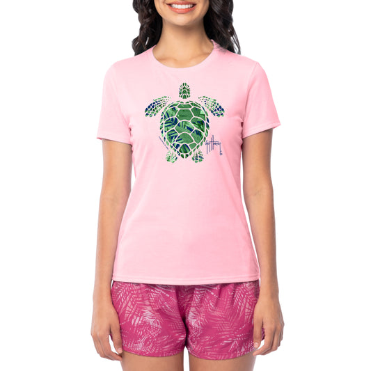 Ladies Turtle Garden Short Sleeve Crew Neck T-Shirt