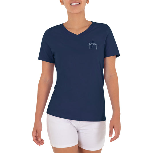 Women's Tropical Short Sleeve V-Neck T-Shirt