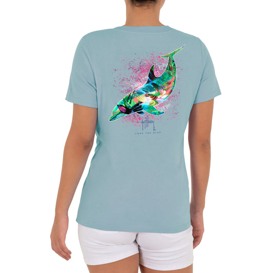 Women's LTB Dolphin Short Sleeve V-Neck T-Shirt