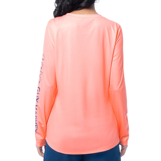 Women's Peach Solid Long Sleeve Sun Protection Shirt
