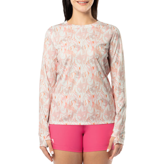 Women's Marble Turtles Long Sleeve Sun Protection Top