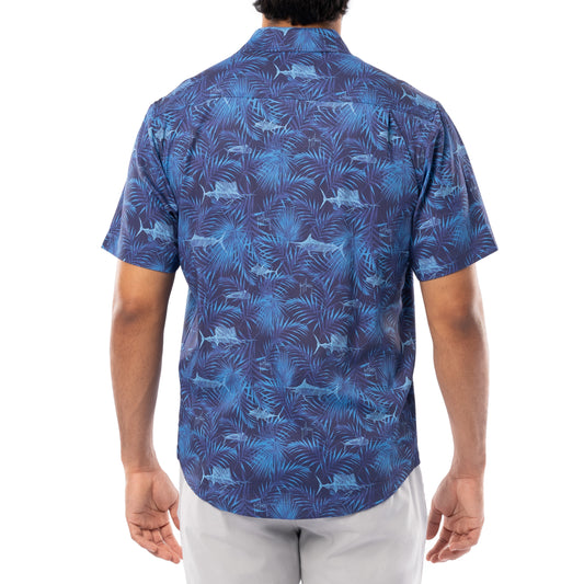 Men's Navy Incognito Printed Resort Shirt