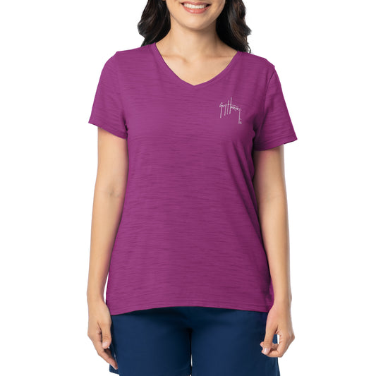 Women's Floral Watercolor Relaxed V-Neck Top