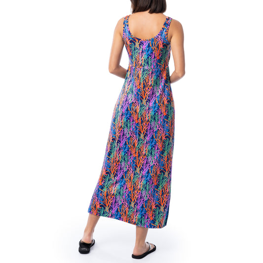 Women's Modern Coral Maxi Dress