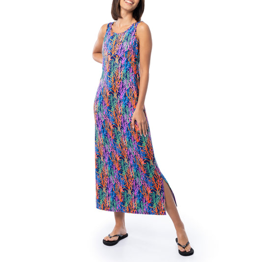 Women's Modern Coral Maxi Dress