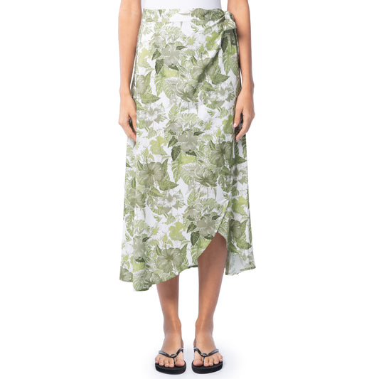 Women's Hibiscus Tonal Wrap Skirt