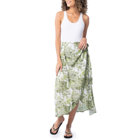 Women's Hibiscus Tonal Wrap Skirt