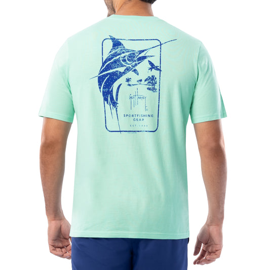 Men's Marlin Stencil Short Sleeve Pocket T-Shirt