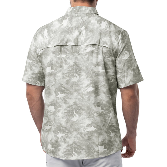 Men's Urban Palms White Performance Fishing Shirt
