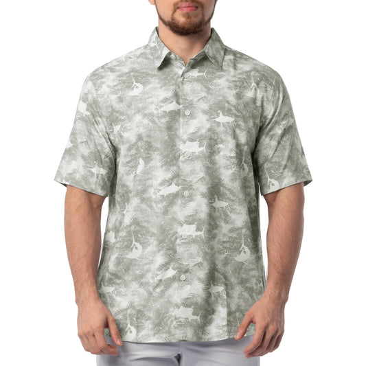 Men's Urban Palms White Performance Fishing Shirt