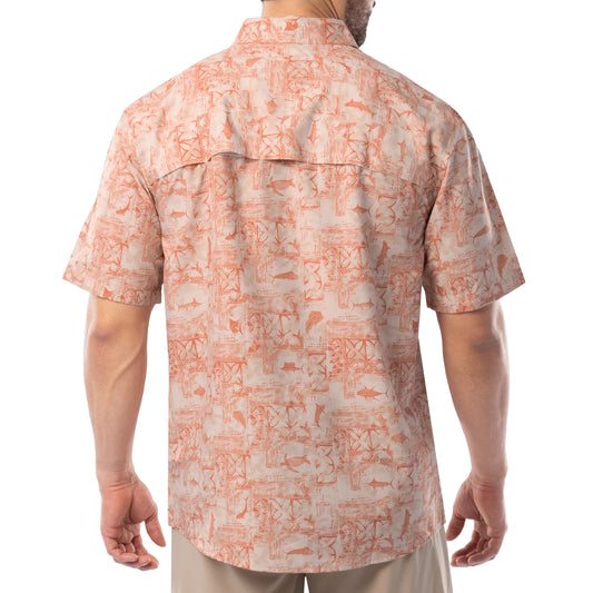 Men's Distress Tapestry Performance Fishing Shirt