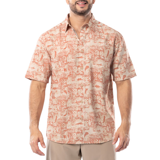 Men's Distress Tapestry Performance Fishing Shirt