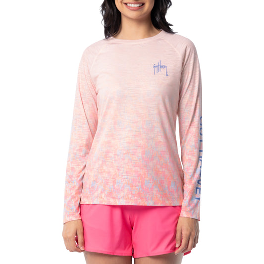 Women's Dolphin Marble Long Sleeve Raglan Slub Shirt