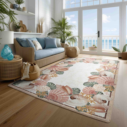 Floral Shell Area Rug