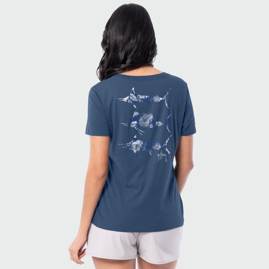 HarborLite V-Neck Tee - Floral Bills