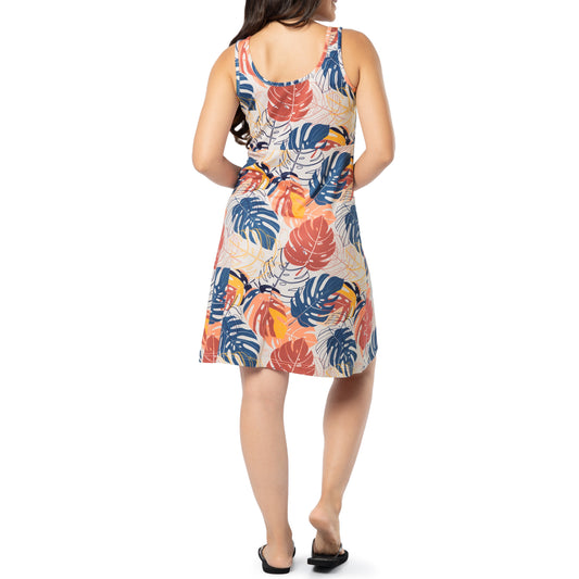 Women's Monstera Printed A-Line Dress