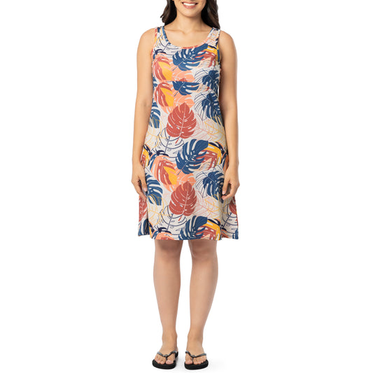 Women's Monstera Printed A-Line Dress