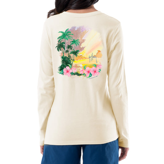 Women's Paradise Long Sleeve V Neck T-Shirt