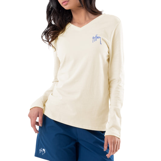 Women's Paradise Long Sleeve V Neck T-Shirt