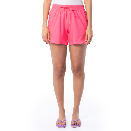 Women's Pink Solid Short