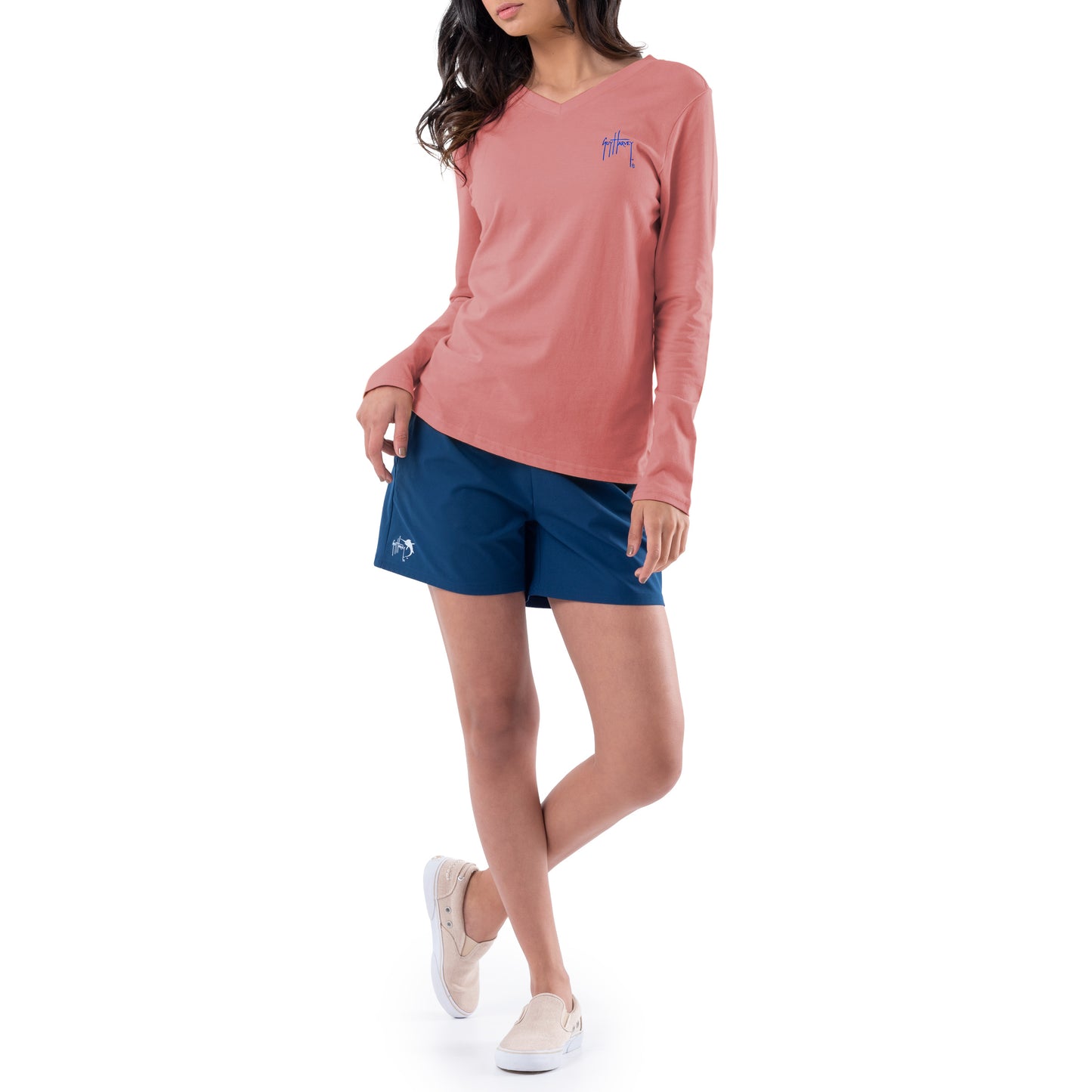 Women's Sunset Long Sleeve V Neck T-Shirt