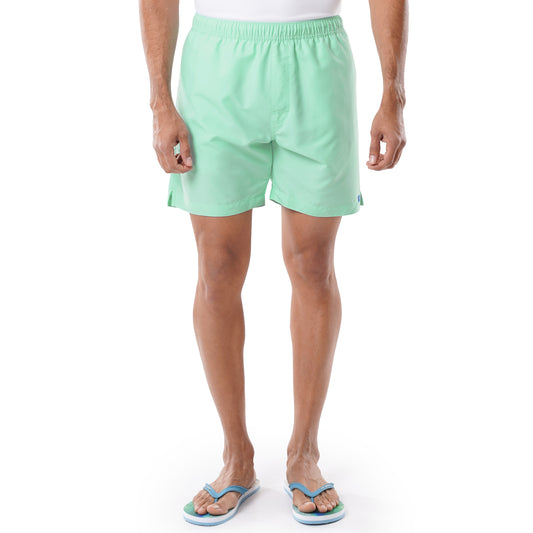 Men's Light Green Solid 7" Swim Trunks
