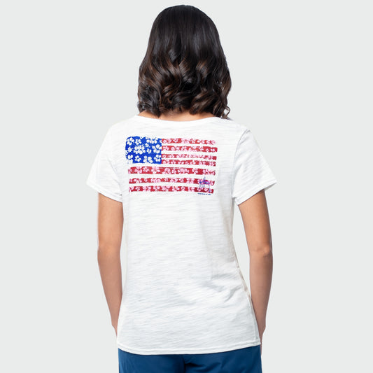 Shoreline V Neck Tee - American Floral