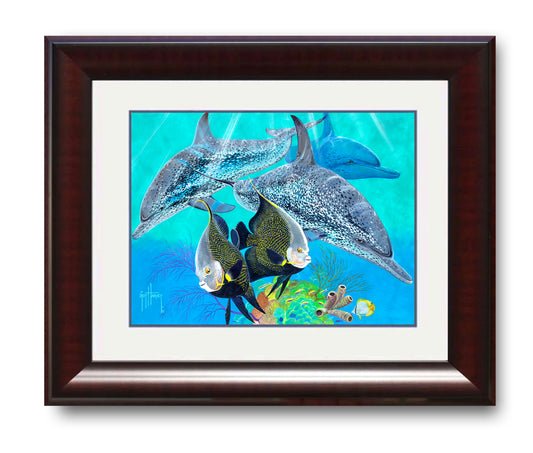 "Spotted Porpoise with French Angels" Mini Print