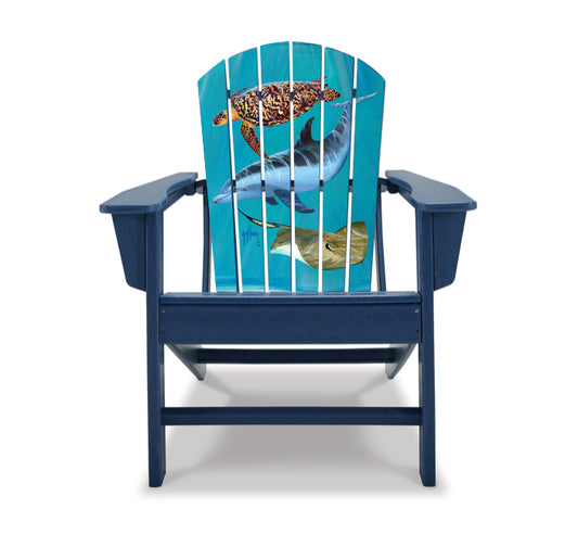 Turtle Ray and Porpoise Adirondack Chair