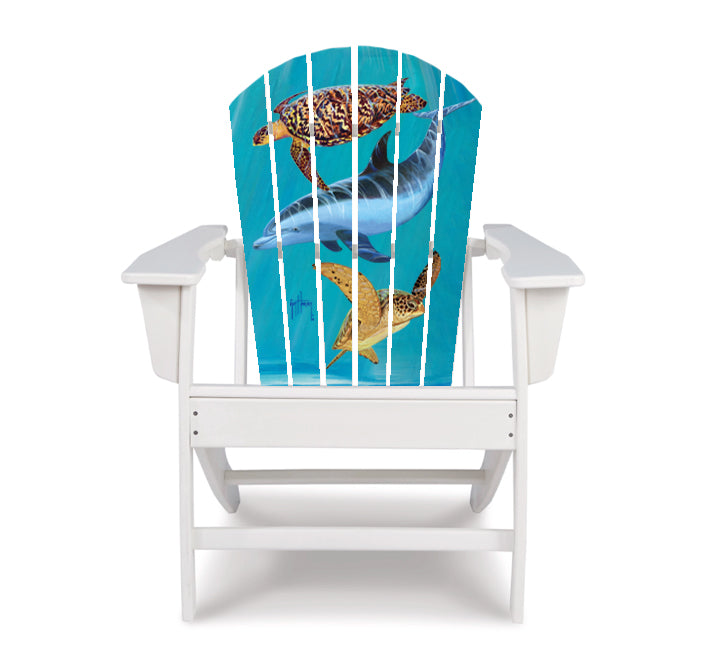 Turtle Ray and Porpoise Adirondack Chair