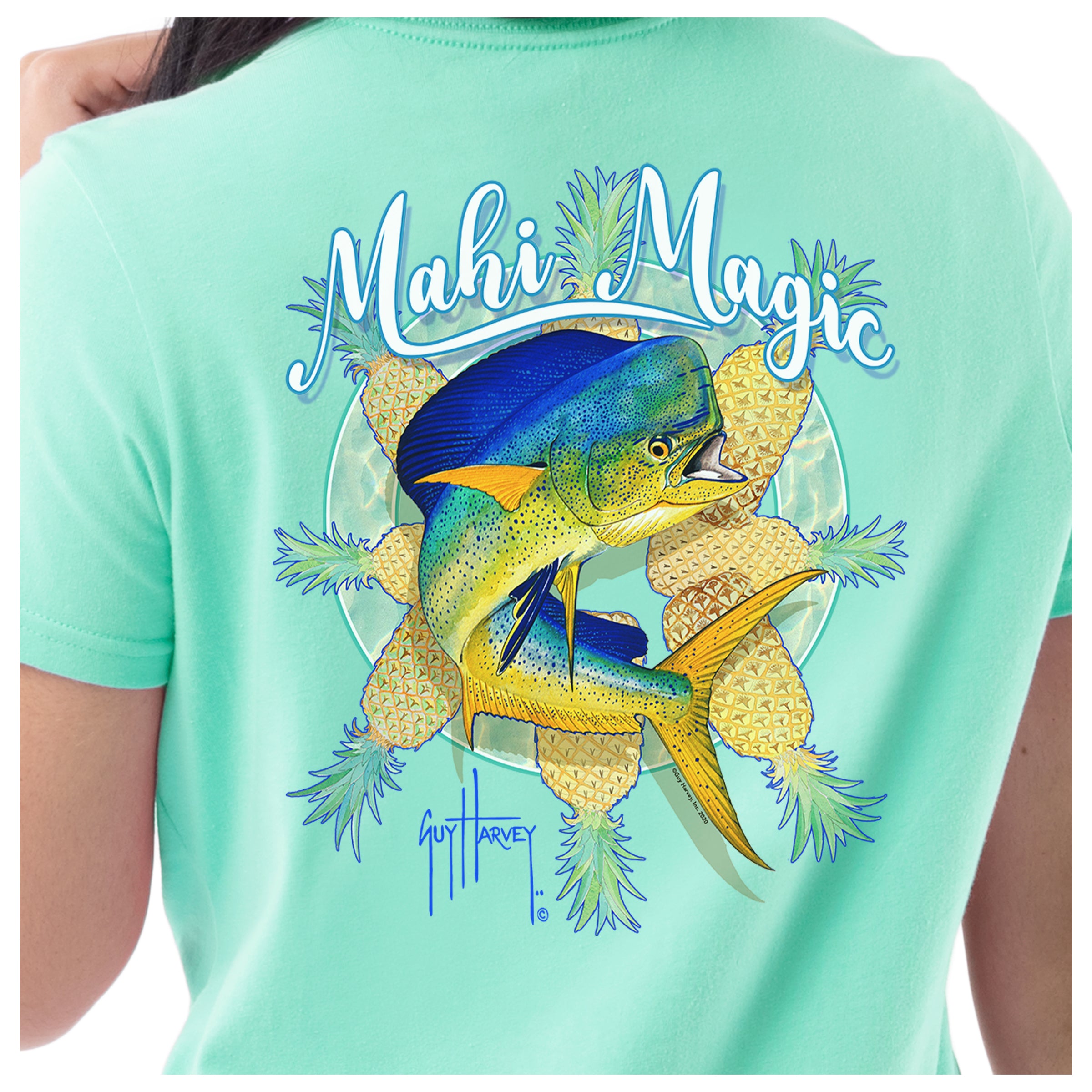 Guy Harvey Women's Mahi Magic Shirt Green Size - Medium