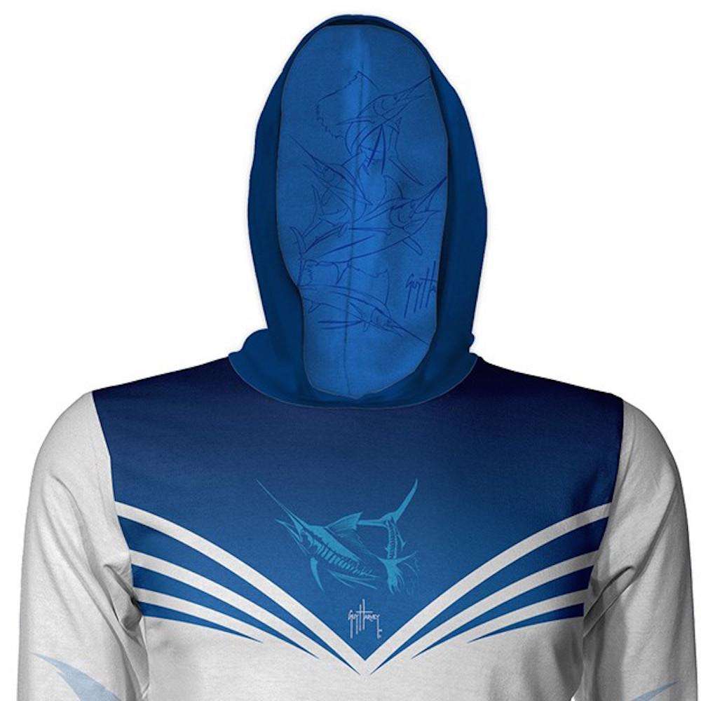 WHITE SAILFISH LONG SLEEVE PERFORMANCE HOODIE View 3