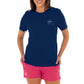 Ladies Tropic Short Sleeve Navy T-Shirt View 6