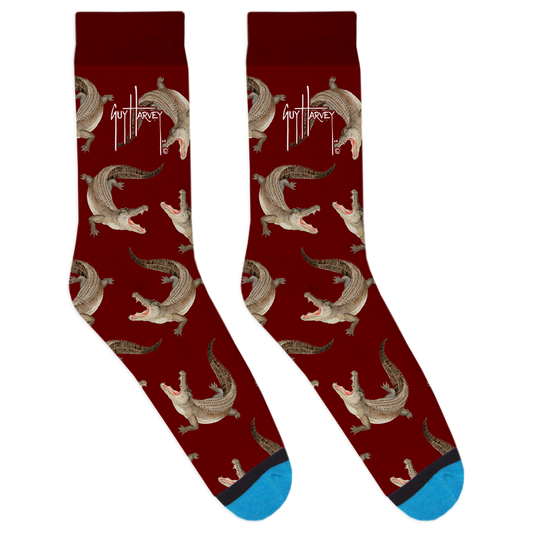 Maroon Gator Socks View 1