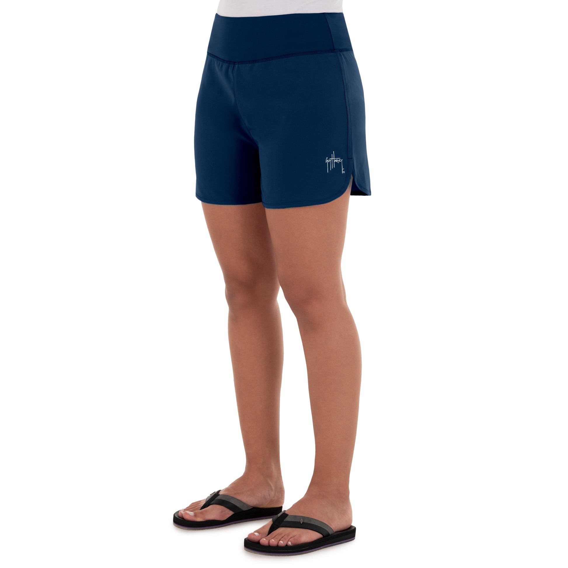 Ladies Core Solid Navy Performance Short View 4